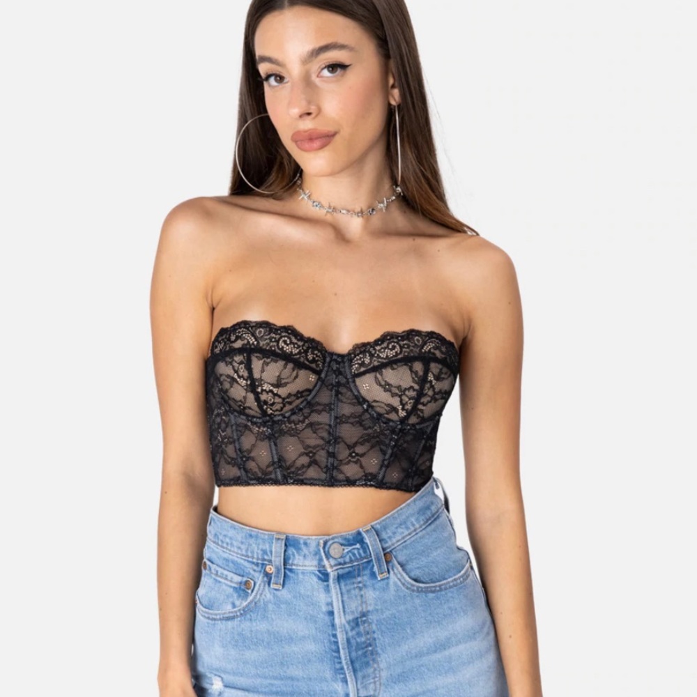 Adika Midnight Strapless lace top